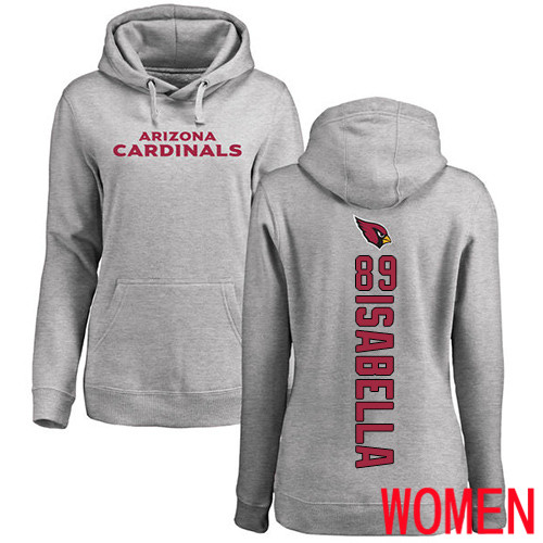 Arizona Cardinals Ash Women Andy Isabella Backer NFL Football #89 Pullover Hoodie Sweatshirts